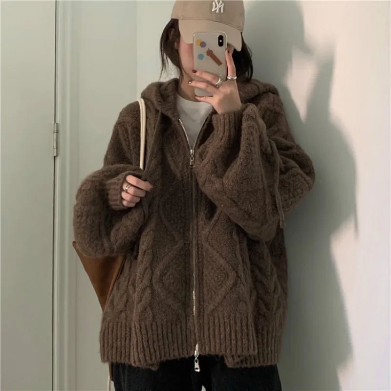womens hooded sweater coat