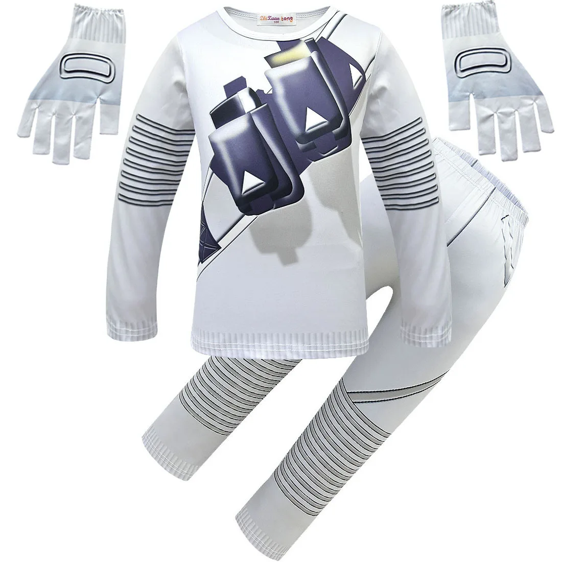 Hot selling Descendants 3 Carlos Gil clothes children's suit DJ Marshmelloed boys and girls pajamas halloween costume for kids - Цвет: 1650-gloves