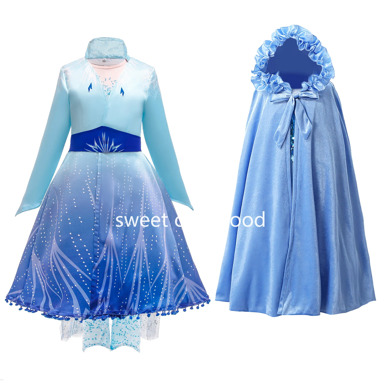 Nuevo vestido para ropa de princesa para niñas conjunto de Navidad Cosplay  Elsa fiesta de cumpleaños azul cielo vestido de princesa 3 12 años|Vestidos|  - AliExpress