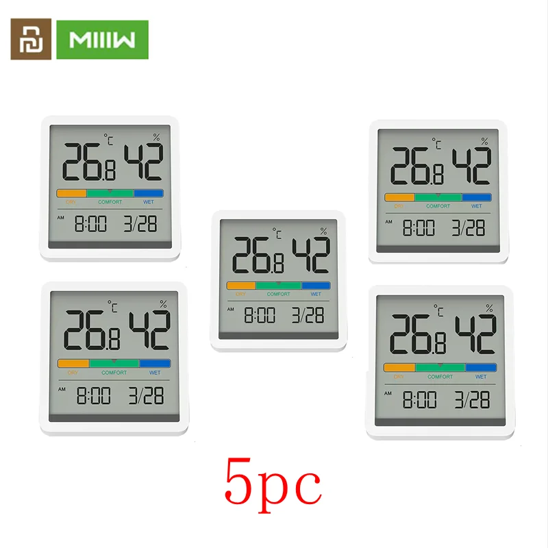 Miiiw reloj silencioso de temperatura y humedad para el hogar, Monitor de temperatura C/F de alta precisión para habitación de bebé, pantalla LCD enorme de 3,34 pulgadas