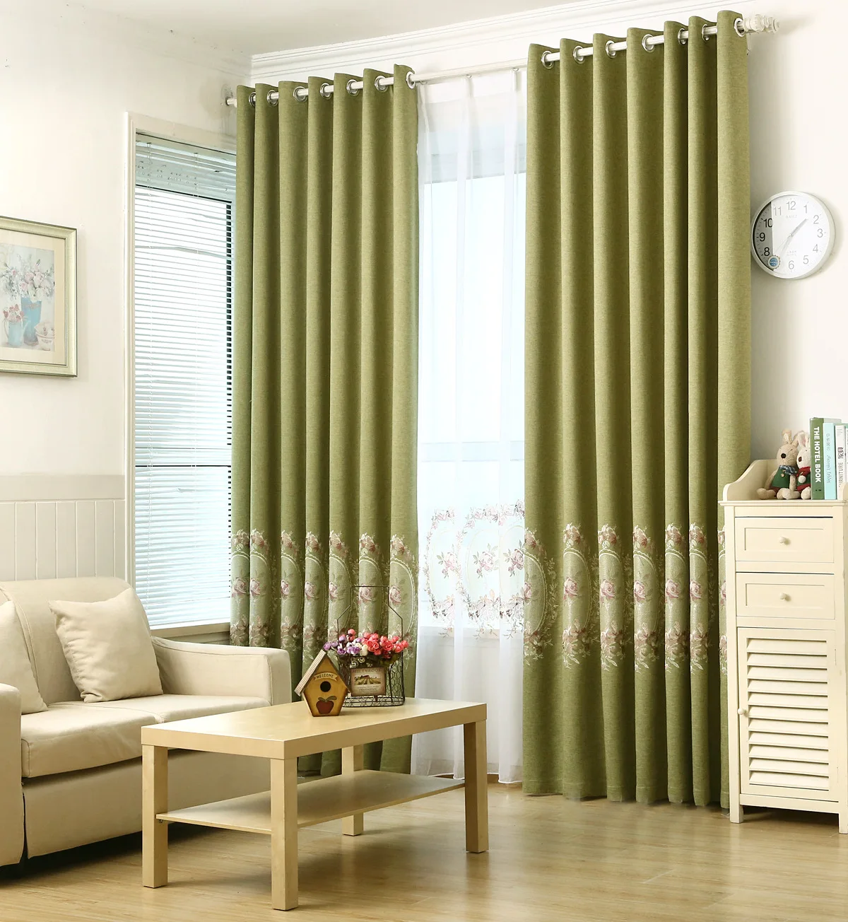 Жаккардовые хлопковые зеркальные занавески с цветочной вышивкой затемняющие в