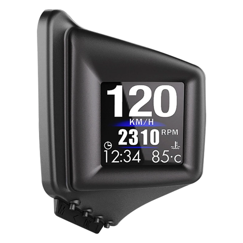 Китайский новый гаджет HUD OBD2 + GPS бортовой компьютер A pillar trim установка об/мин турбо