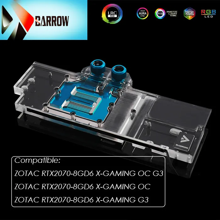Barrow GPU Water Cooling Block for ZOTAC RTX2070-8GD6 X-GAMING OC / G3 Graphics Cooler Full Cover BS-ZOXG2070-PA | Компьютеры и офис