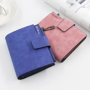 

2019 New Style Women's Wallet Short Zipper Hasp Large Capacity Multi Card Bit Dull Polish xiao qian jia Leather Wallet WOMEN'S