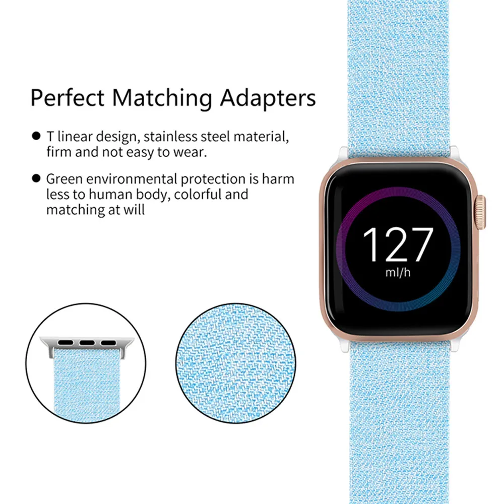 38 мм/42 мм холщовый ремешок для часов Ремешок для наручных часов Apple Watch 1/2/3/4 Замена повязки на запястья-браслеты Ремешки для наручных часов iWatch 1/2/3/4