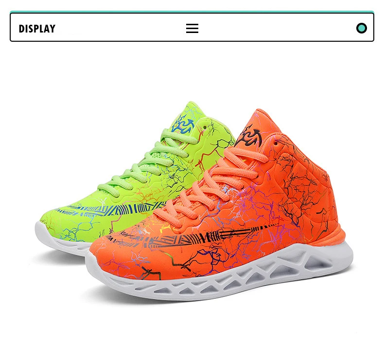 Youth Basketball Shoes New Arrival Children High Toe Sneakers Sport Shoes Kids Boys Waterproof Mandarin Duck Kids School Shoes