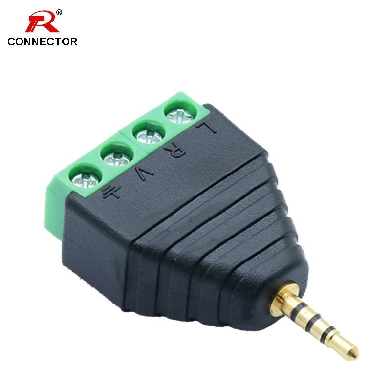 4PCS 2.5mm Jack 4poles AV Balun Connector Male plug to Screw Terminal Plug Block | Обустройство дома
