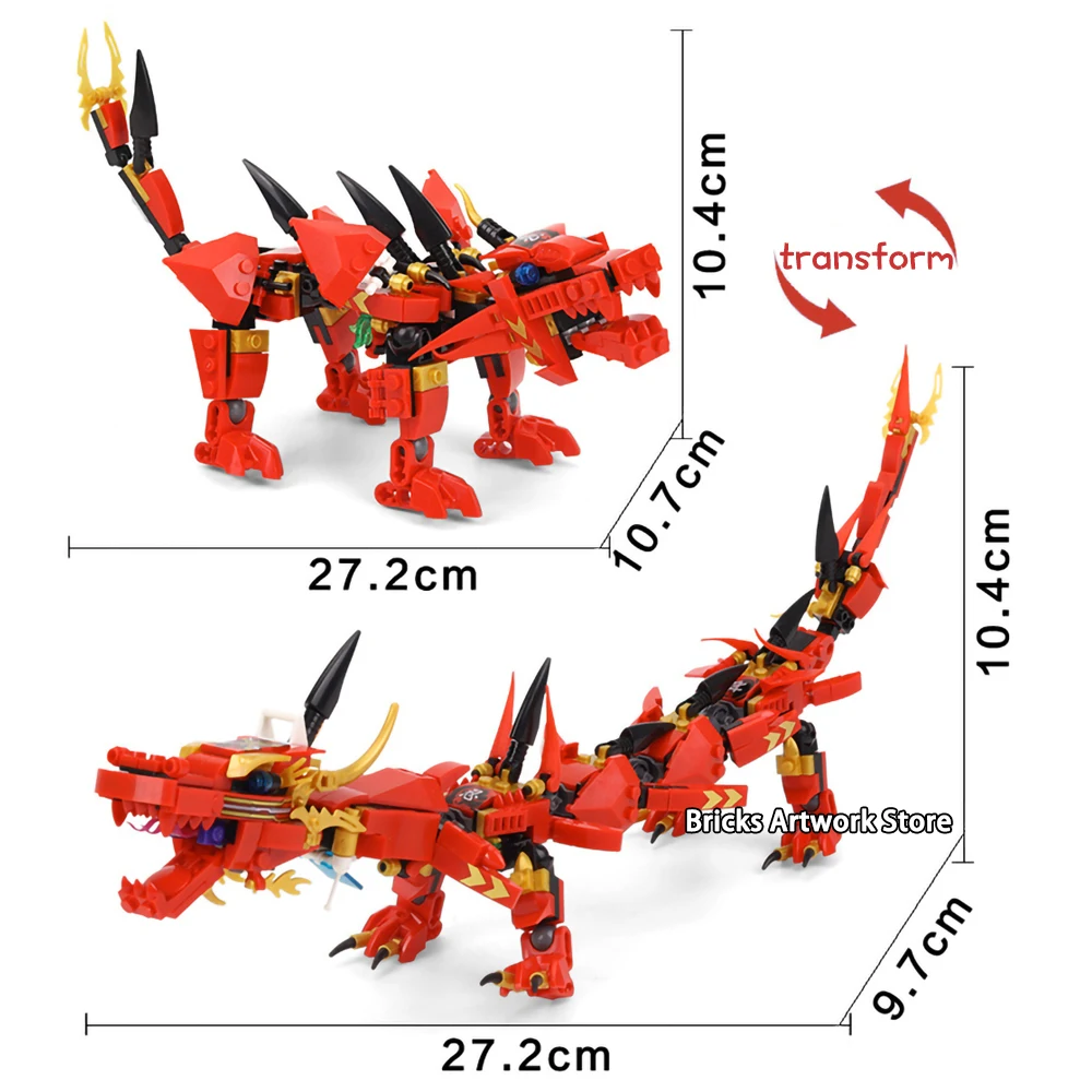 Дешево Совместимость Ninjagoes Kai Летающий красный ниндзя Дракон Мех Набор 2в1 Набор фигурок развивающие строительные блоки игрушки для детей Подарки