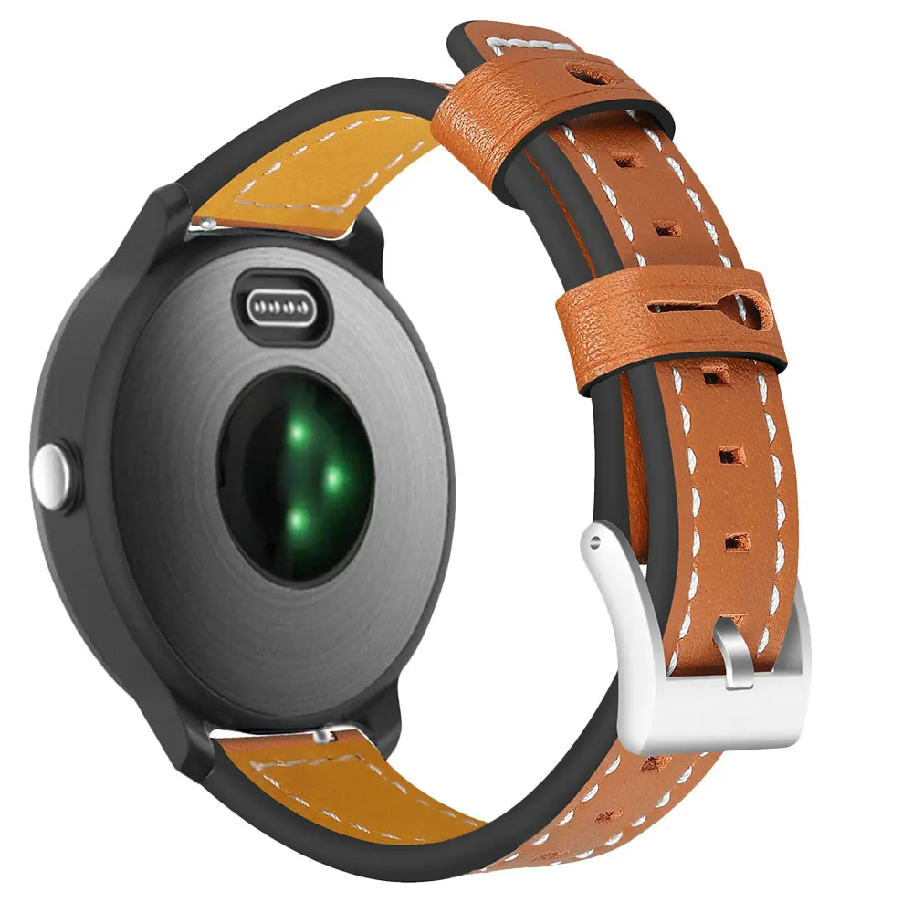 Brown Ремешок для Garmin Vivoactive3 наручный браслет кожаный сменный ремешок для наручных часов спортивный браслет для Garmin Viviactive3 ремень - Цвет: Brown