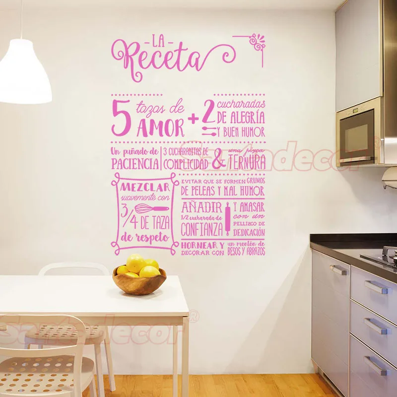 Виниловая настенная наклейка La Receta Design 51 см x 73 см|Наклейки на стену| |