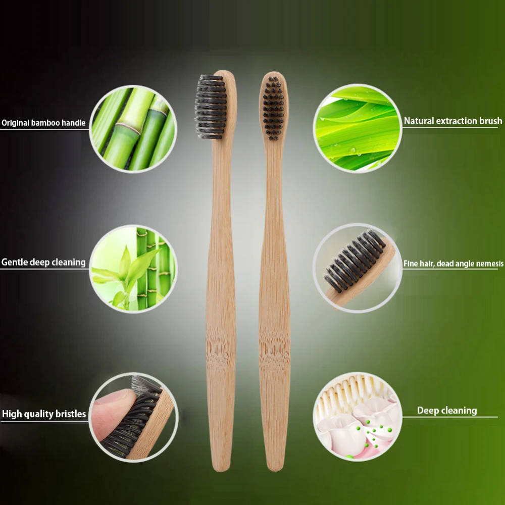 Оригинальная бамбуковая зубная щетка деревянная зубная щетка es мягкая щетина Capitellum зубная щетка из волокна Экологичная очистка полости рта инструменты для ухода