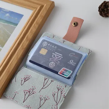 

Pastoral Floral Canvas Card Bag Women's Multi-card Holder Certificate Bag 20 Card Holder Fashion Wallet For Credit Cards