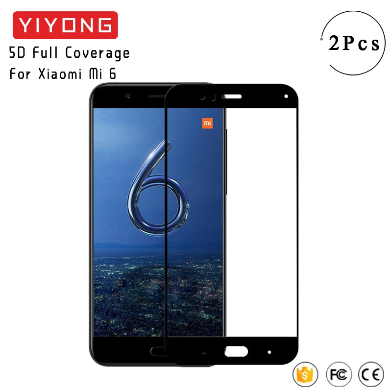 Закаленное стекло YIYONG 5D с полным покрытием для Xiaomi Mi 6 Mi6X Xiomi Pro Защитное экрана Mi6