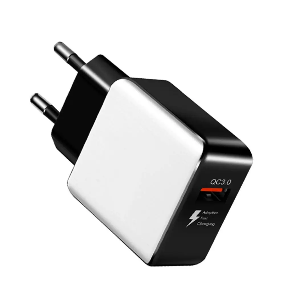 White EU Универсальное USB зарядное устройство QC3.0, 18 Вт, штепсельная вилка европейского стандарта, быстрая зарядка, адаптер, настенное зарядное устройство для мобильного телефона samsung S 9 8, xiaomi mi 5, 6 mi x2 - Тип штекера: White EU