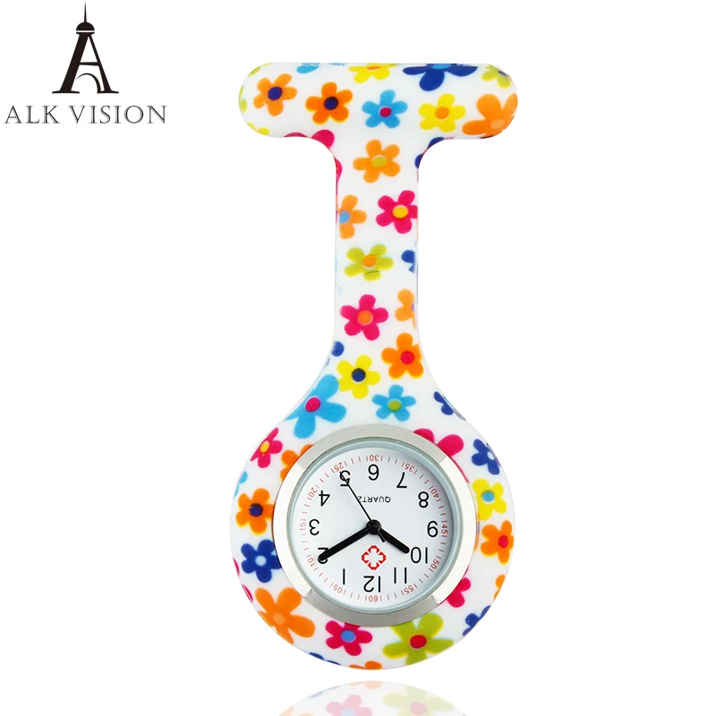 

ALK VISION Silicone Medical Nurse Watches Brooch Fob Pocket Watches Fashion Colorful Patterns Accept OEM Service Dropshipping