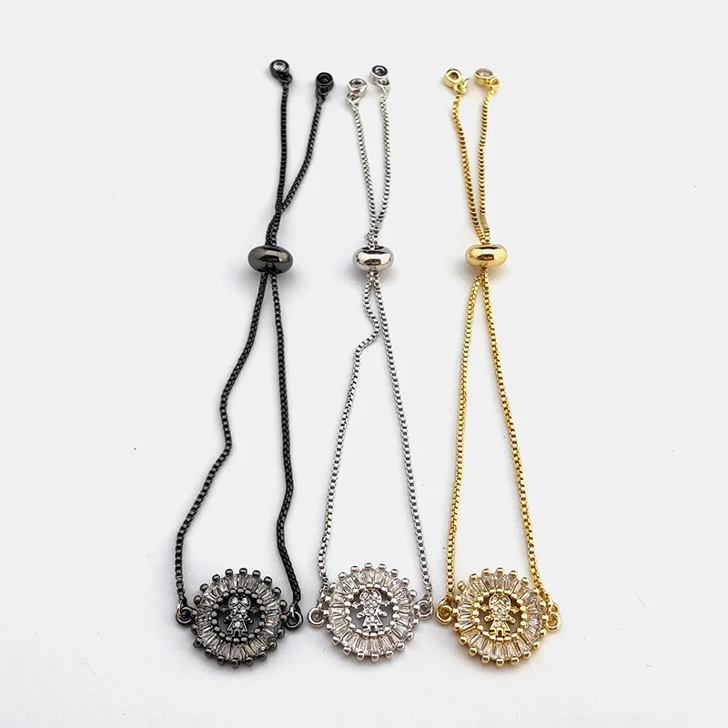 10 шт. Новое поступление Романтический микро Pave CZ Кристалл амулетный браслет для девочек для женщин модные ювелирные изделия подарок BG318