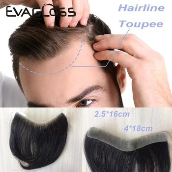 Uomini Toupee pelle sottile PU V Loop sistemi di sostituzione dei capelli anteriori 6 pollici parrucche per capelli umani Remy il colore naturale può essere sbiancato
