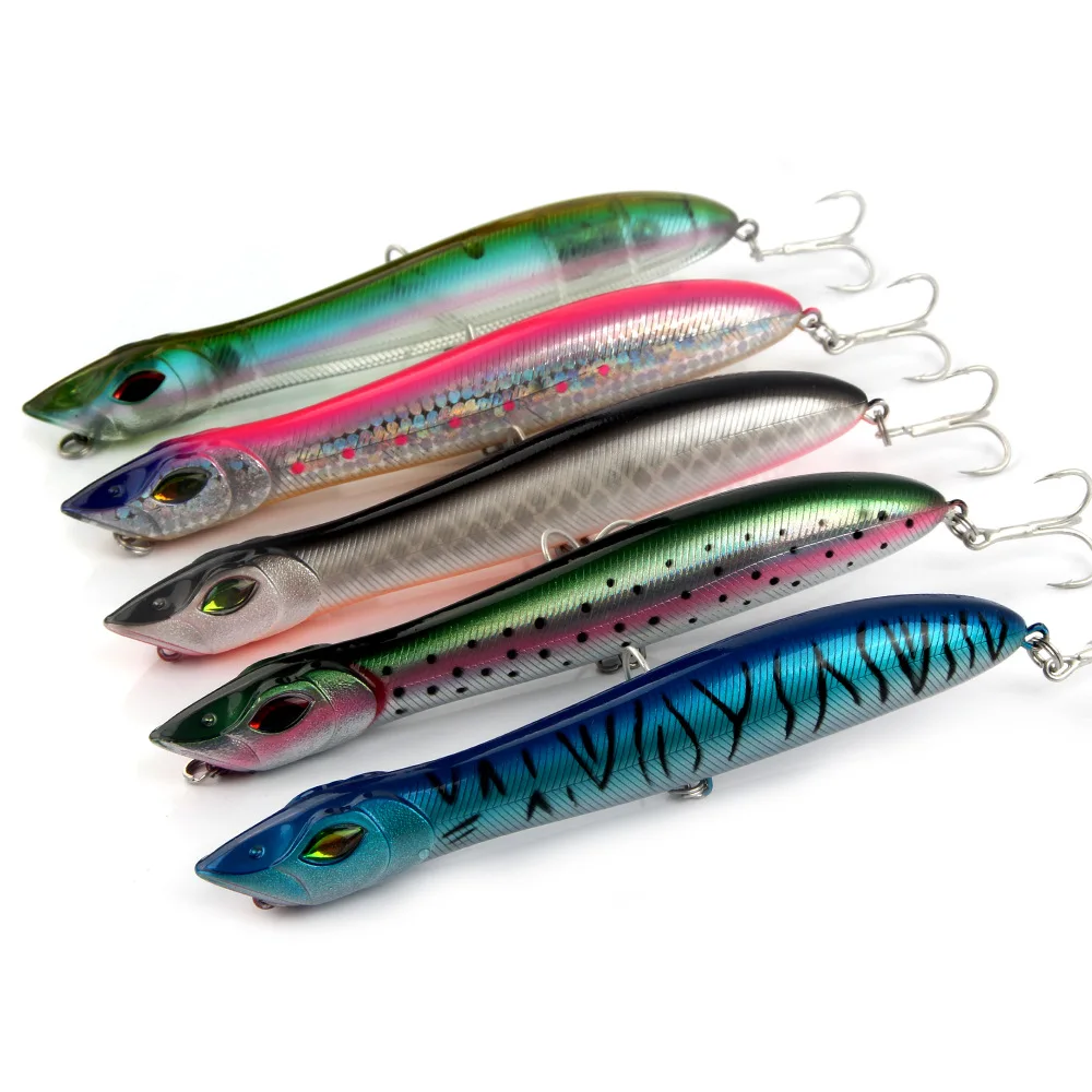 

Snake Popper Head Lure 140mm 26g Floating Crankbait Sea Bass Pike Bait Pencil Topwater Popper Artificial Fishing Tackle