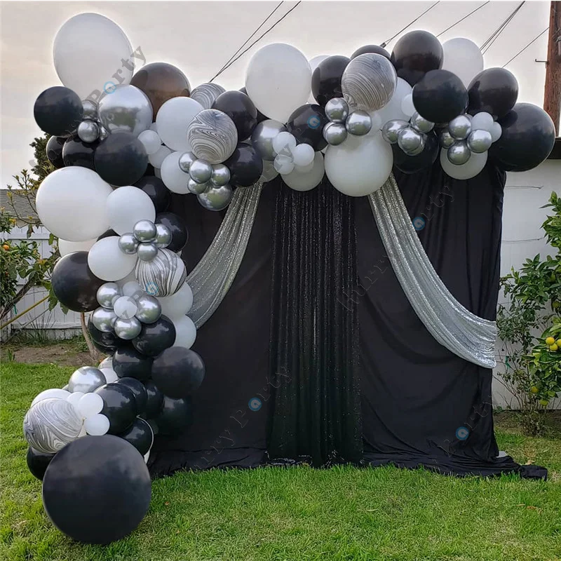 117pcs/set Wedding Anniversary Balloons Garland Kit Arch for Black