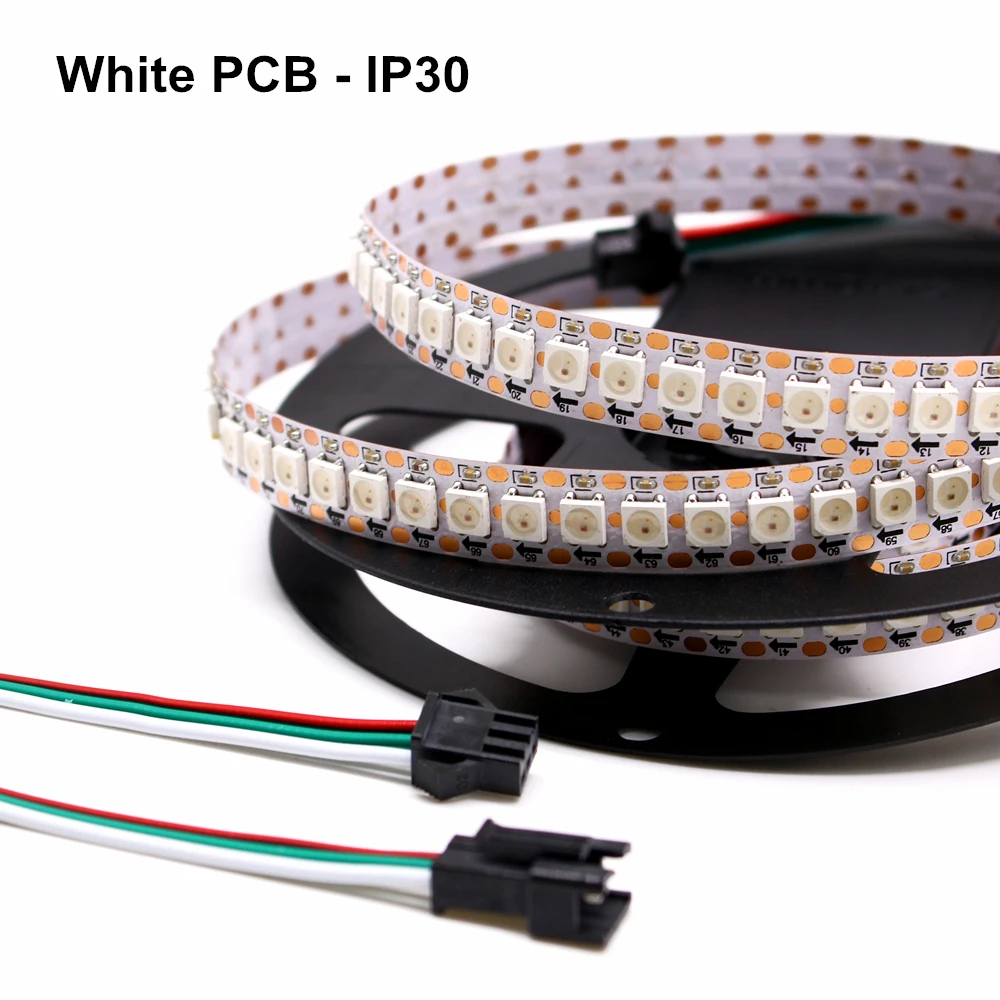 Светодиодная лента водонепроницаемая IP30/65/67 WS2812B 5050 RGB 144/60/30 светодиодов/M