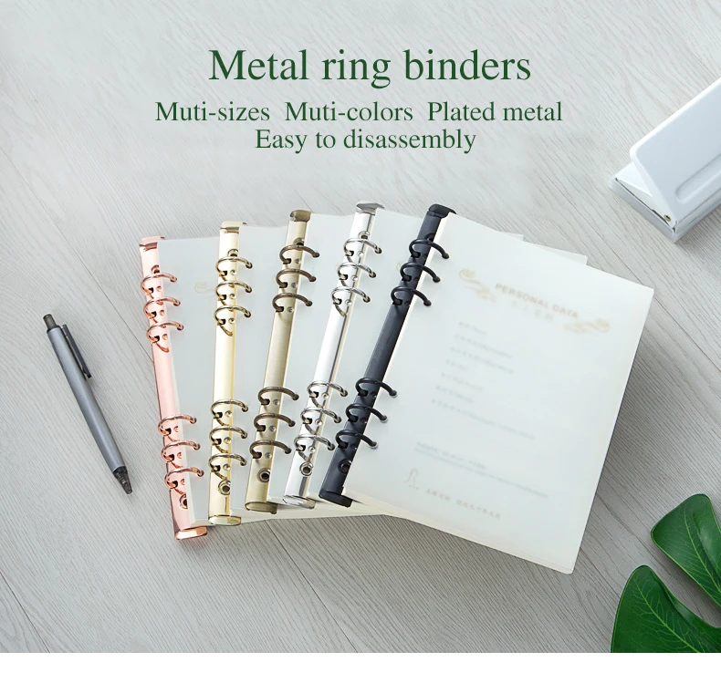 Metal rosa ouro loose-leaf binder anéis mecanismo