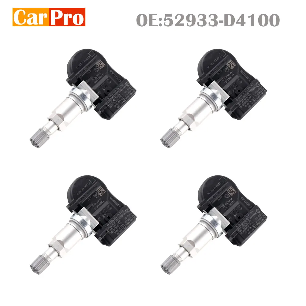 

4 Pieces Tire Pressure Sensor 52933-D4100 TPMS for Elantra I30 Ioniq Optima Niro Genesis Sportage Sorento 52933D4100 52933-F2000