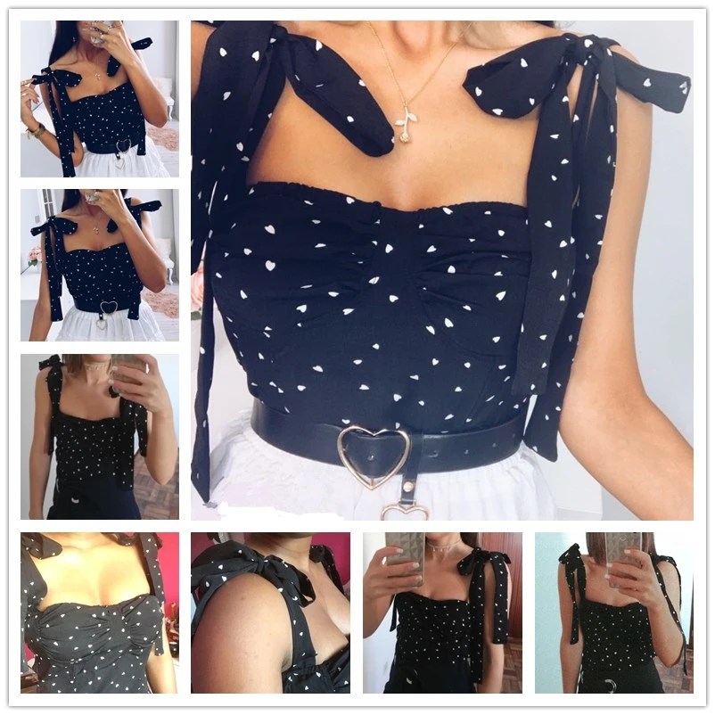 Autumn Winter Fashion Lace Up Print Crop Tops Women Strapless Sleeveless Black Cropped T-Shirts Summer Sexy Streetwear Tops