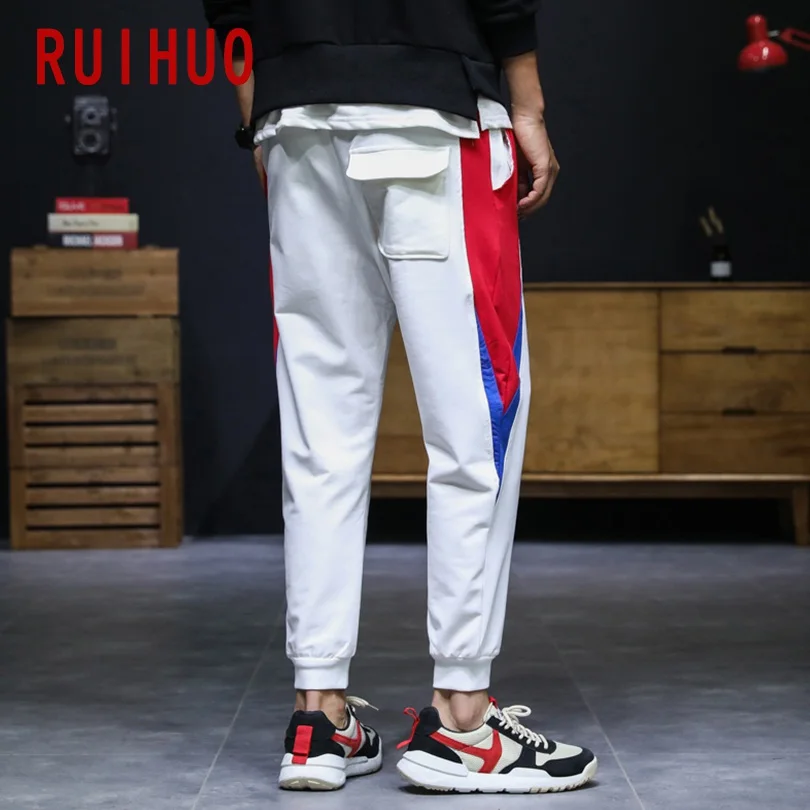RUIHUO штаны в полоску мужская Японская уличная одежда Спортивные штаны мужские модные бегуны брюки мужские тренировочные хип-хоп XXXL Осень новинка