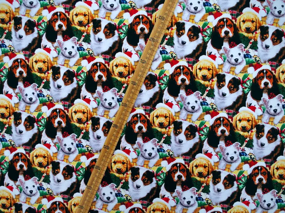 108cmx100cm Cotton Woven Fabric for textile, pathwork, cloth - Lovely dogs