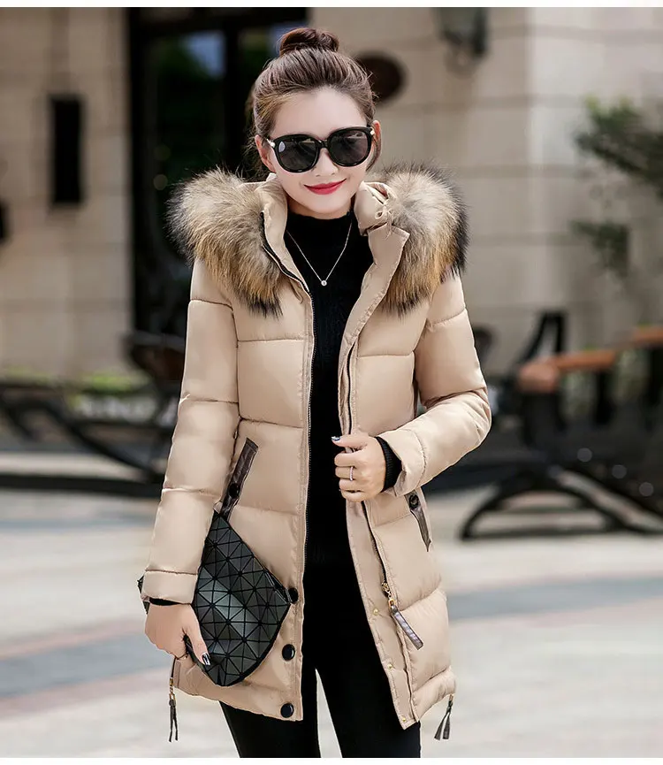 Женское зимнее пальто Новая мода с капюшоном утолщенная супер теплая парка Женская куртка с длинным рукавом размера плюс зимняя женская куртка
