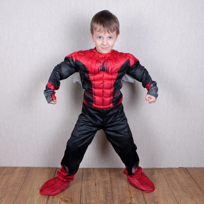 Traje de araña para niños, disfraz de Cosplay de Spiderman, músculo  superhéroe, para Halloween| | - AliExpress