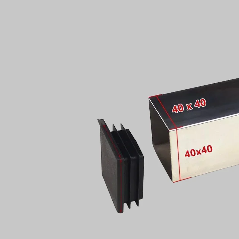 10 шт. черная заглушка для отверстий в стальном квадратном корпусе|Мебельные