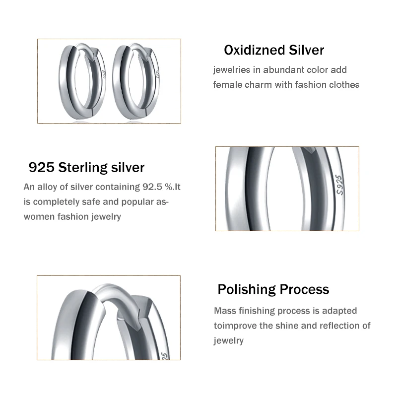 Summer New 925 Sterling Silver Hoop Earrings Original For Women Luxury Fashion Jewelry Party Rose Gold Huggie Earring 2021 Trend