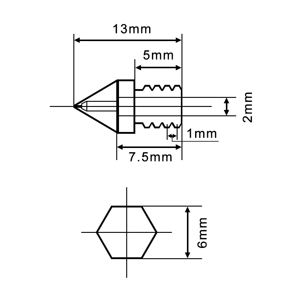 20 шт./партия Латунь 3D сопла для принтера 0,2/0,3/0,4/0,5/0,6/0,8/1,00/1,2 мм Экструдер Насадка для печатающей головки 3D-принтеры часть для 1,75 мм MK8