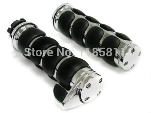 Motorcycle Handlebar Hand Grips W/ Throttle Boss For Harley Softail Dyna Sportster Electra Glide Chrome and Black | Автомобили и