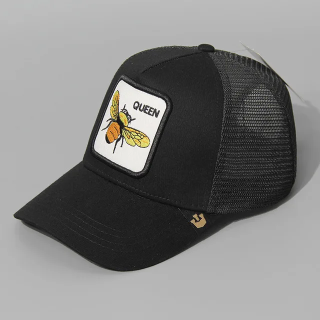 

NEW Queen Bee Embroidered Fashion Mesh Baseball Cap Lovely Animals Caps Women & Men Snapback Cap Dad Hat Summer Adjustable