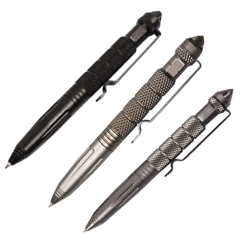 Mini EDC Outdppr Black Tactical Pen Glass Breaker Self Defense Aluminum Emergency Survival Tool