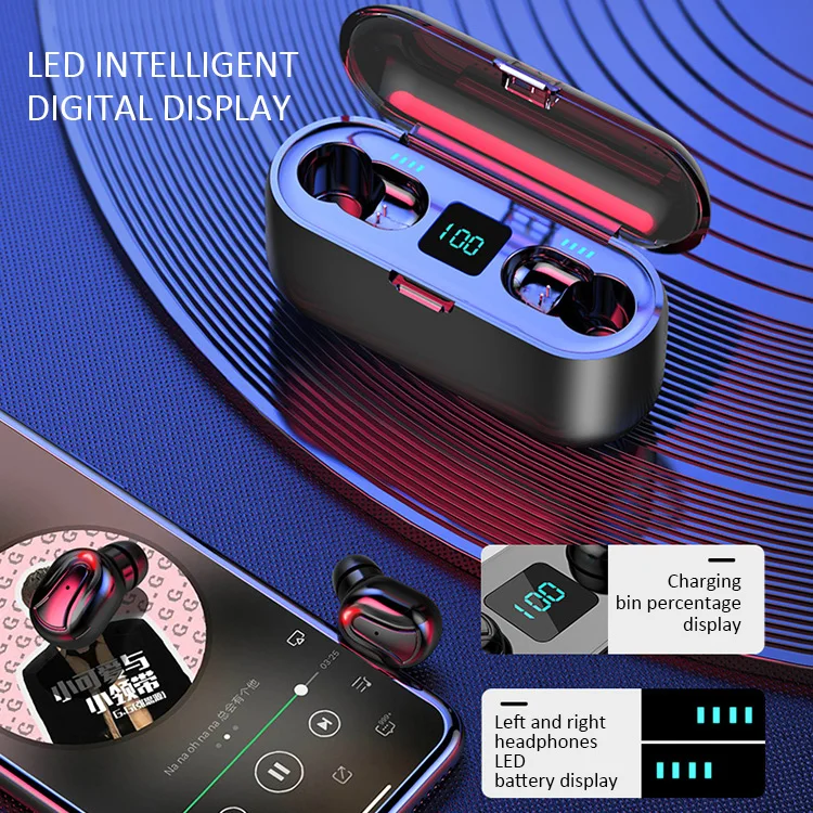 Q32-1 Bluetooth гарнитура 5,0 TWS наушники жизни Водонепроницаемый HD Беспроводной наушники с светодиодный Мощность Дисплей Шум сокращения