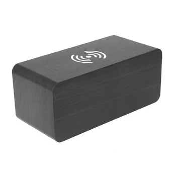 

New LED Electronic Voice Control Wooden Alarm Clock Natural Touching Feel Fresh Visual Experience Support wireless charging