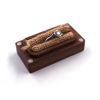 

Black Walnut Rectangle Personalized Personalized Rustic Wedding Wood Ring Box Holder Wedding Ring Bearer Jewelry Box for Wedding