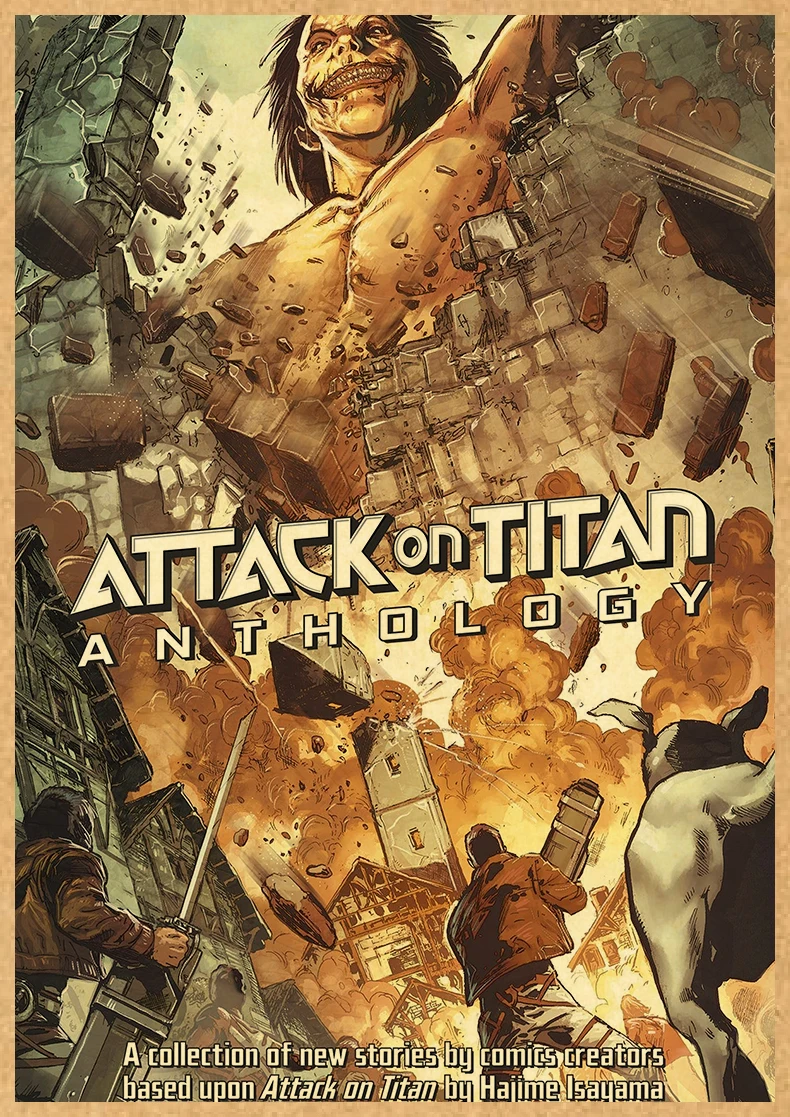 Attack on Titan Anime Poster Decor For Home Posters Room Wall Pictur Kraft Paper Retro And Prints Art Bar Cafe Stickers