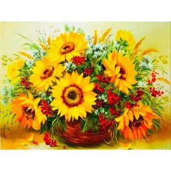 

New Arrival DIY Diamond Painting Round Drill 5D Embroidery Bright Sunflower Craft Home Wall Decoration Kits Art Handmade Gift