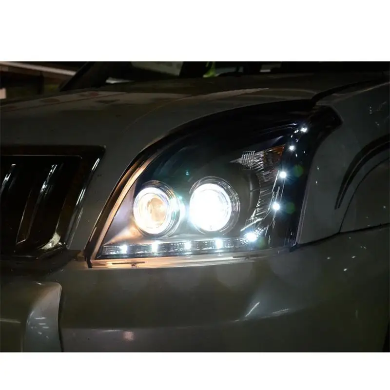 Para части Drl аксессуар Cob боковой сигнал поворота светодиодные Автомобильные фары Задние Автомобильные фары в сборе 03 04 05 06 07 08 09 для Toyota Prado