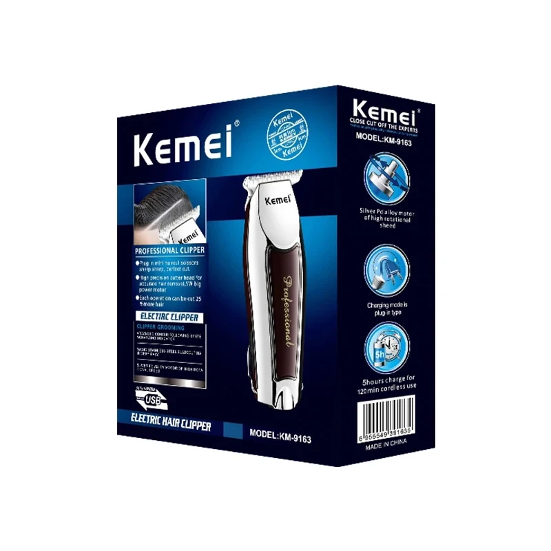 

Kemei KM-9163 Professional Hair Trimmer Electric Beard Trimmer Rechargeable Men Hair Clipper Cutter Machine Haircut Barber Razor