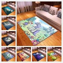 Мультфильм Единорог серии 3D печатных ковер детская спальня игровая зона мягкий фланелевый пены памяти большой размер ковры для гостиной