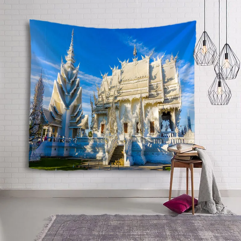 Креативная 3D печать лаконичный горный узор гобелен настенный для домашнего украшения гостиной спальни стены искусства большого размера - Цвет: Синий
