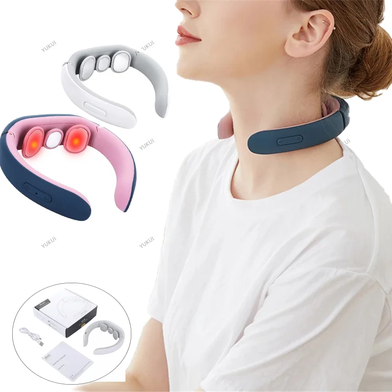 

Lntelligent Electric Neck And Shoulder Massager Heating Low frequency Magnetic Therapy Pulse Pain Relief Relaxation Vertebrae