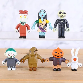 

The Nightmare Before Christmas Jack Sally Oogie Boogie Lock Mini PVC Figures Kids Toys Dolls 7pcs/set