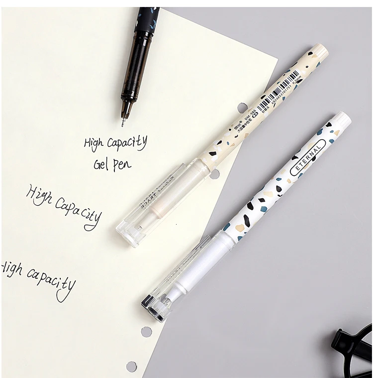 JIANWU 3pcs/set Simple lovely Large Capacity Gel Pen Quick-drying Neutral Pen for student black ink pen kawaii school supplies