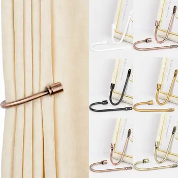 

2*Large Stylish Curtain Hold Back Metal Tie Tassel Arm Hook Loop Holder U Shaped